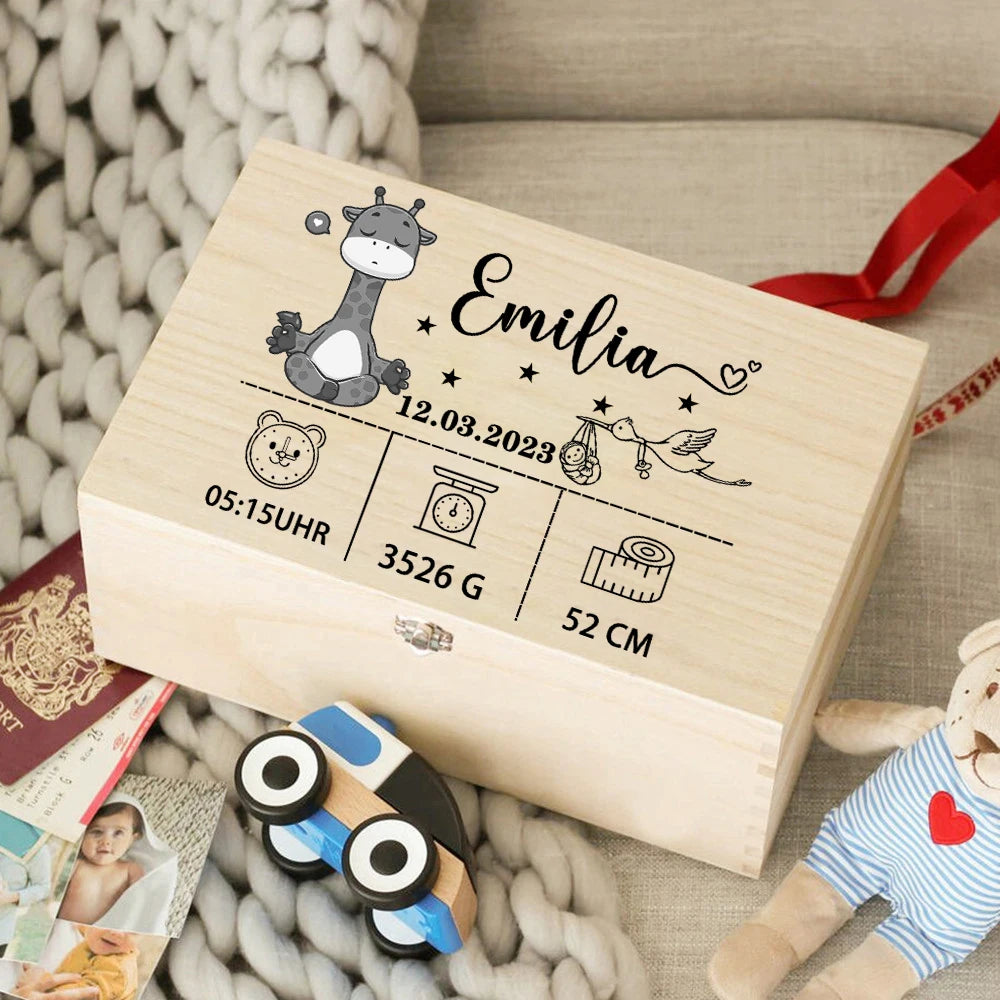 Personalized Baby Wooden Memory Keepsake Box