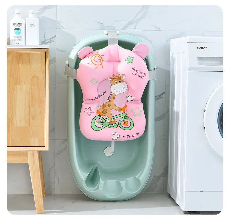 Foldable Baby Bath Support Cushion | Non-Slip Newborn Safety Bath Pillow Seat