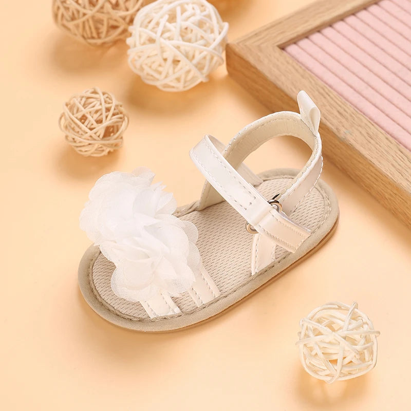 Soft Sole Baby Flower Sandals – Non-Slip Walking Shoes for Girls (0–18 Months)