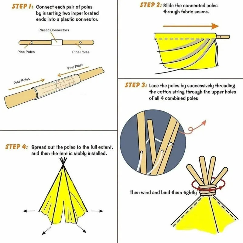Kids Playhouse Tent – 1.6M Indoor & Outdoor Teepee
