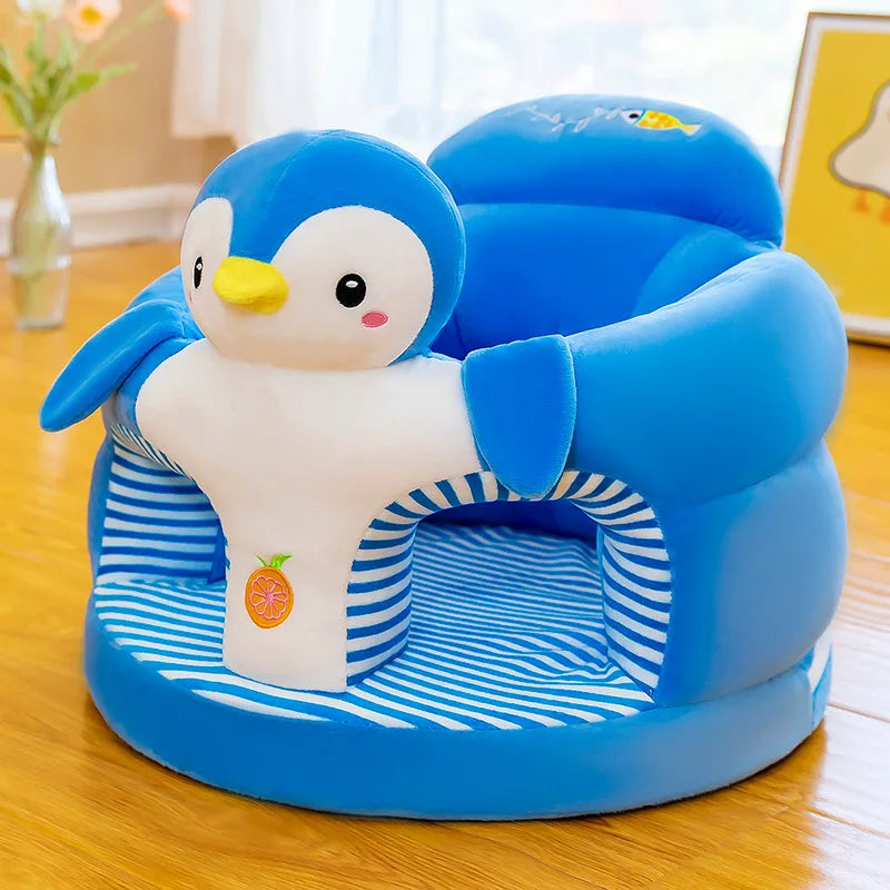 Plush Baby Sofa Seat Cover | Soft Learning-to-Sit & Feeding Chair for Toddlers (No Filler)