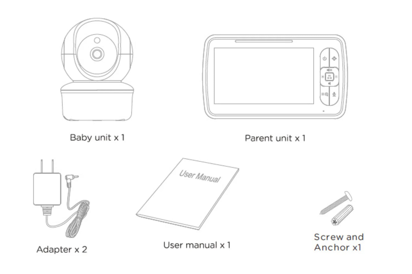 Babystar 5″ Video Baby Monitor with PTZ Camera & Two-Way Audio