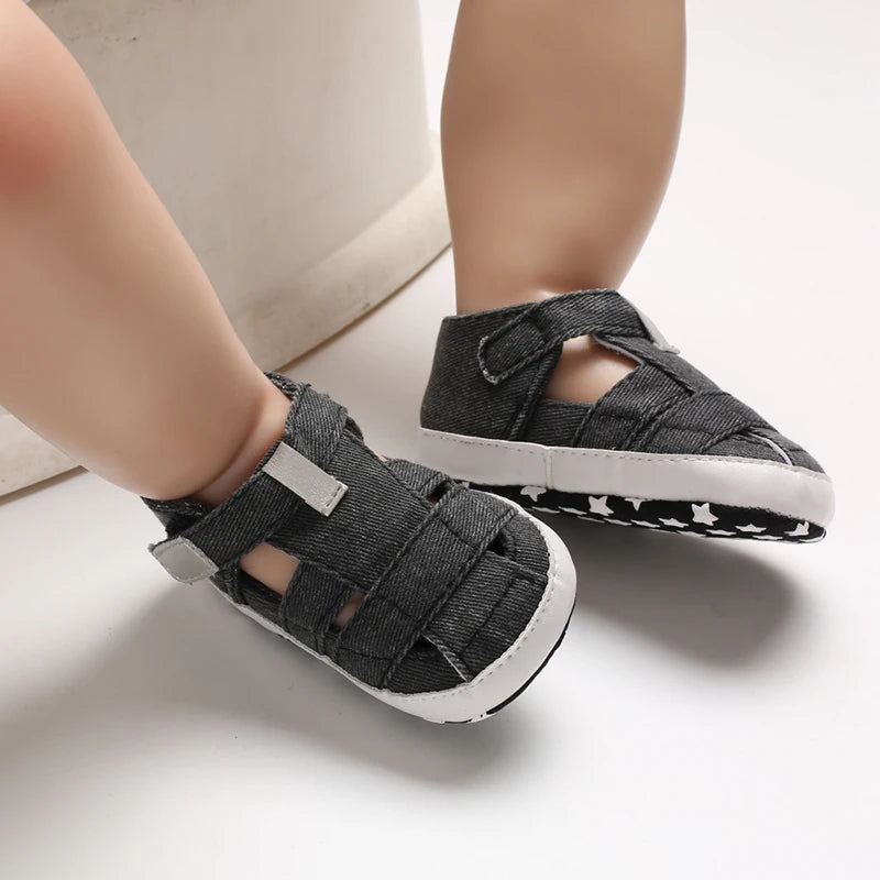 Breathable Canvas Baby Sandals – Soft Sole First Walker Shoes (Summer)
