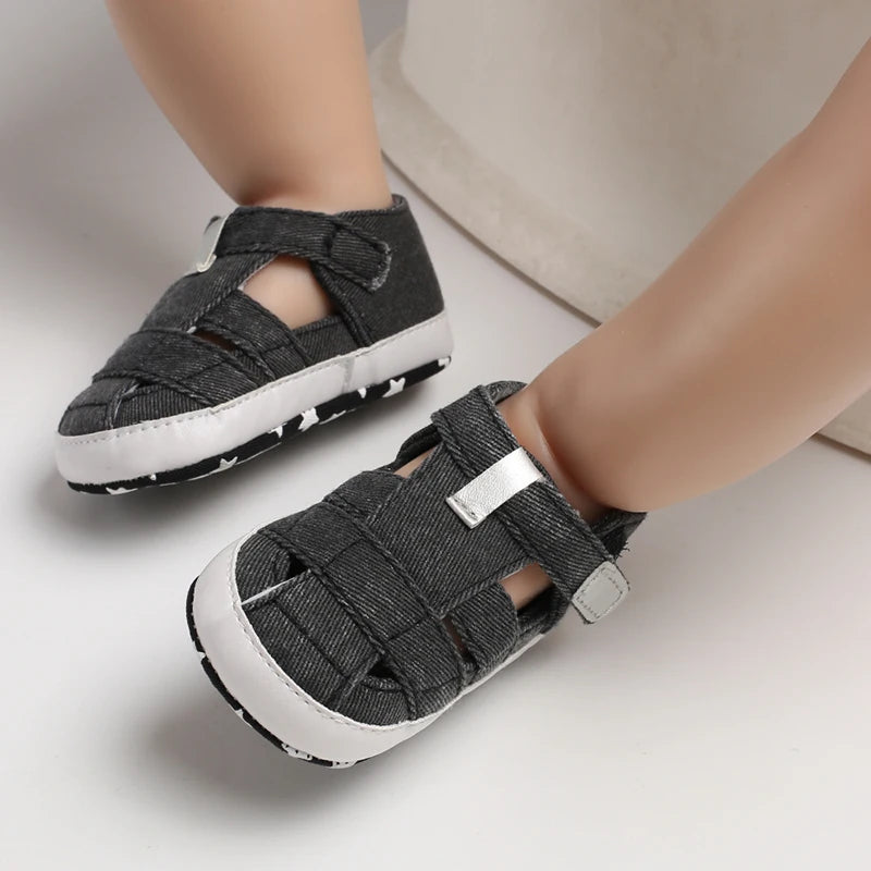 Breathable Canvas Baby Sandals – Soft Sole First Walker Shoes (Summer)