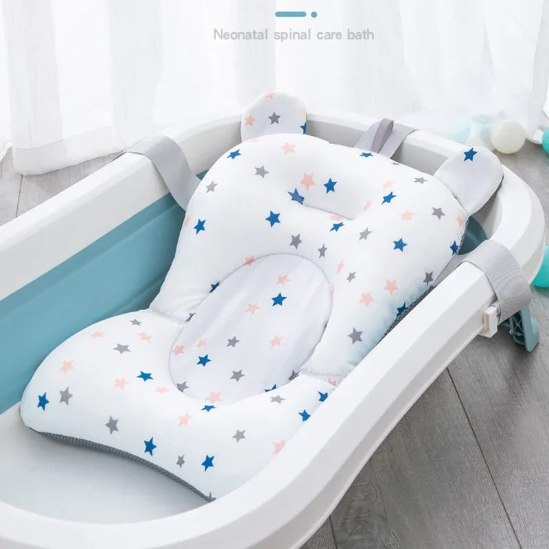 Foldable Baby Bath Support Cushion | Non-Slip Newborn Safety Bath Pillow Seat