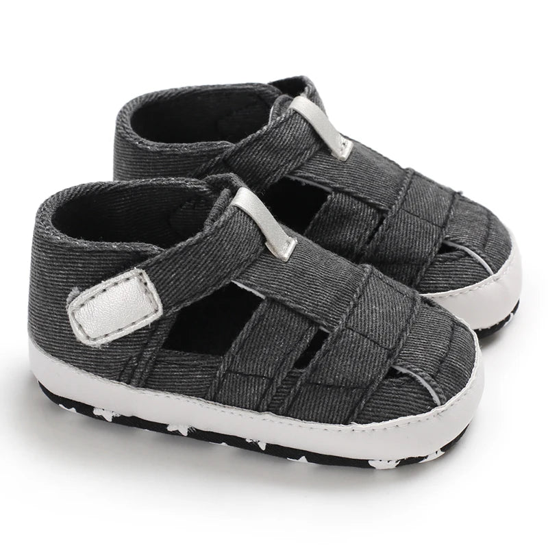 Breathable Canvas Baby Sandals – Soft Sole First Walker Shoes (Summer)