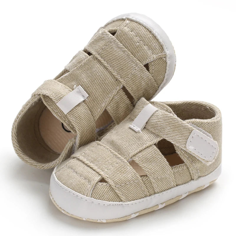 Breathable Canvas Baby Sandals – Soft Sole First Walker Shoes (Summer)