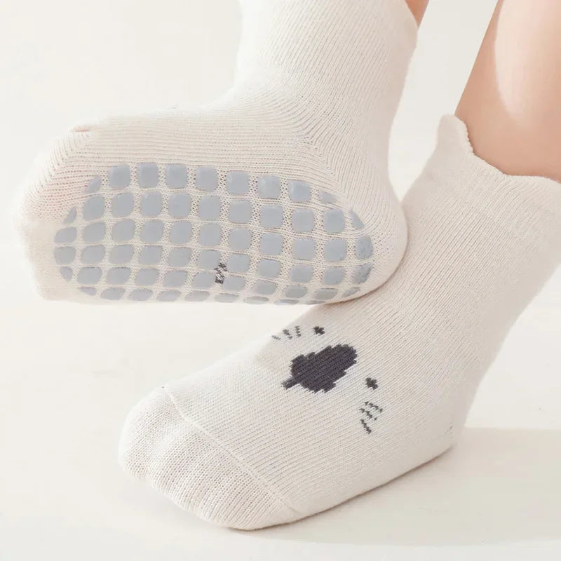 Baby Non-Slip Animal Pattern Socks (3/5 Pairs)