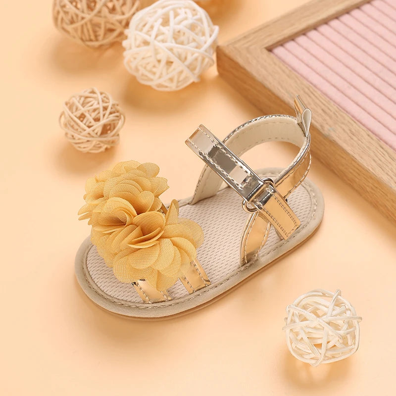 Soft Sole Baby Flower Sandals – Non-Slip Walking Shoes for Girls (0–18 Months)
