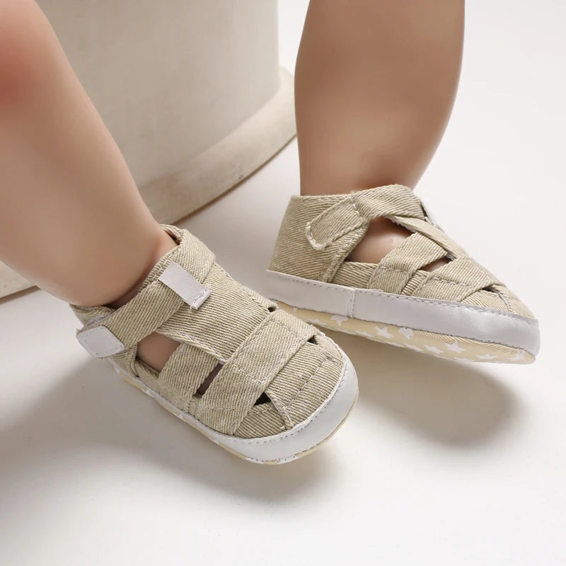 Breathable Canvas Baby Sandals – Soft Sole First Walker Shoes (Summer)