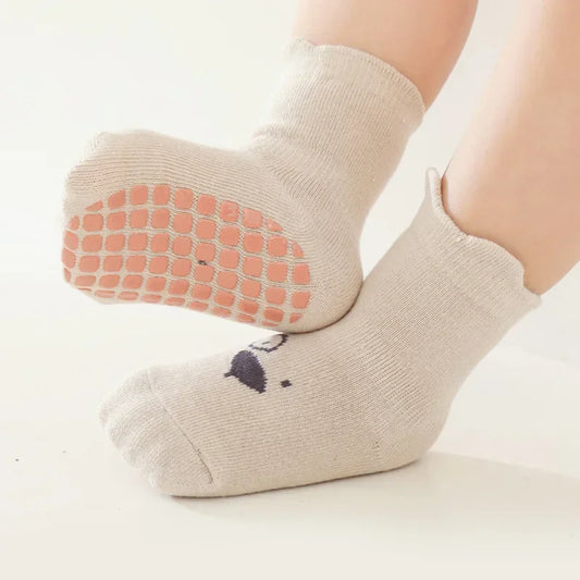 Baby Non-Slip Animal Pattern Socks (3/5 Pairs)