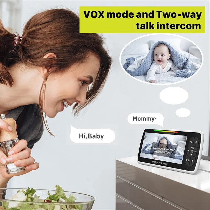 Babystar 5″ Video Baby Monitor with PTZ Camera & Two-Way Audio