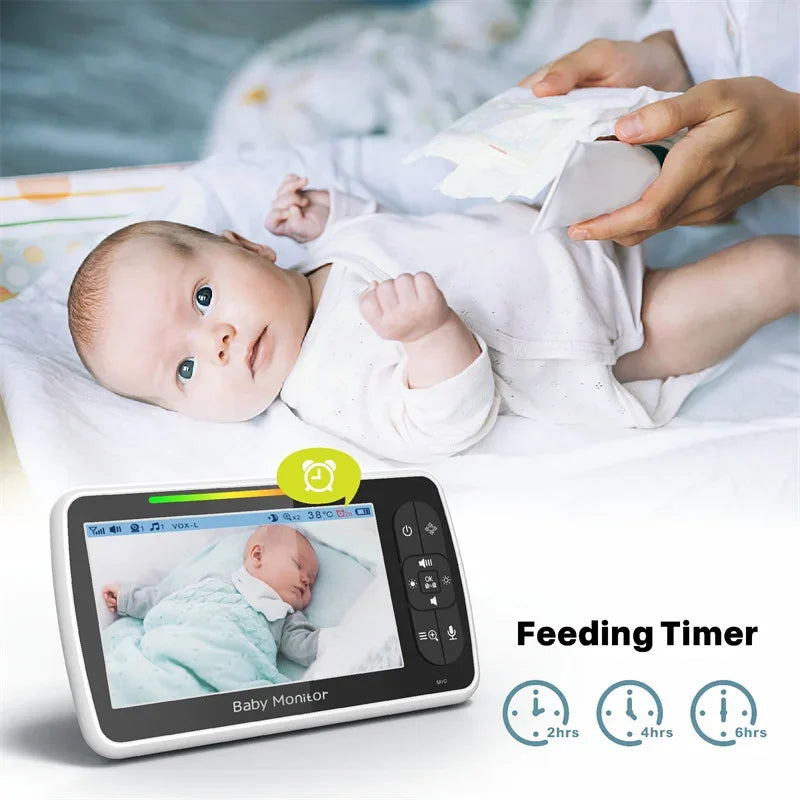 Babystar 5″ Video Baby Monitor with PTZ Camera & Two-Way Audio