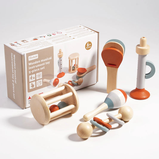 Wooden Baby Handheld Bell Toy – Soothing & Educational Gift