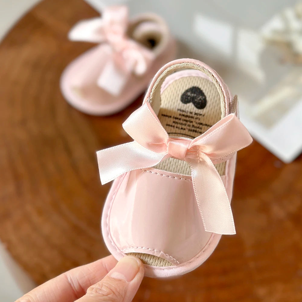 Soft Sole Baby Sandals – Anti-Slip First Walker Shoes with Bowknot (Summer)