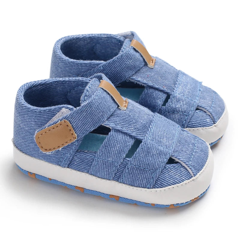 Breathable Canvas Baby Sandals – Soft Sole First Walker Shoes (Summer)