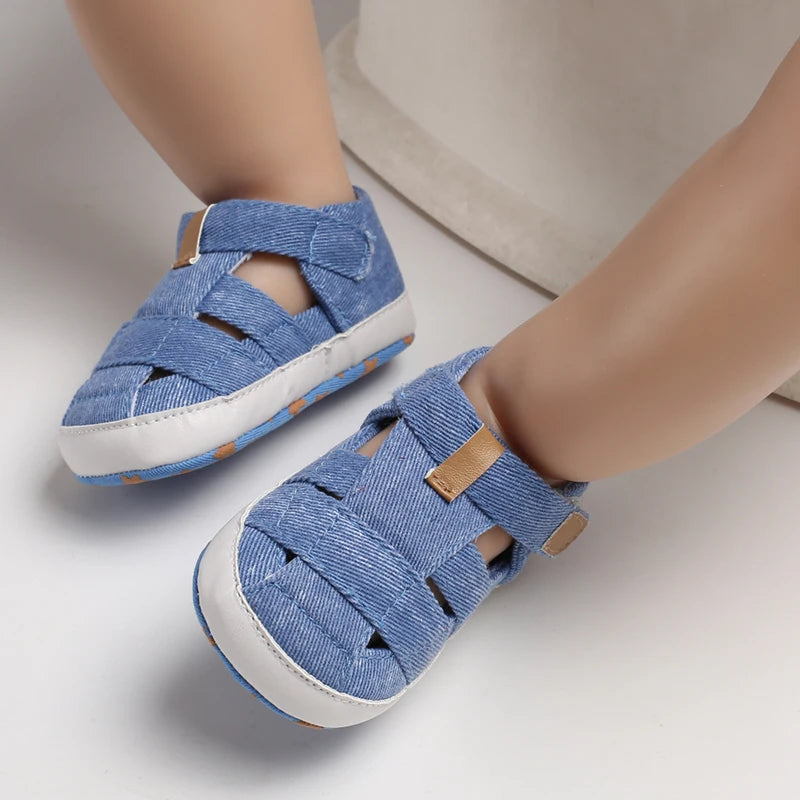 Breathable Canvas Baby Sandals – Soft Sole First Walker Shoes (Summer)
