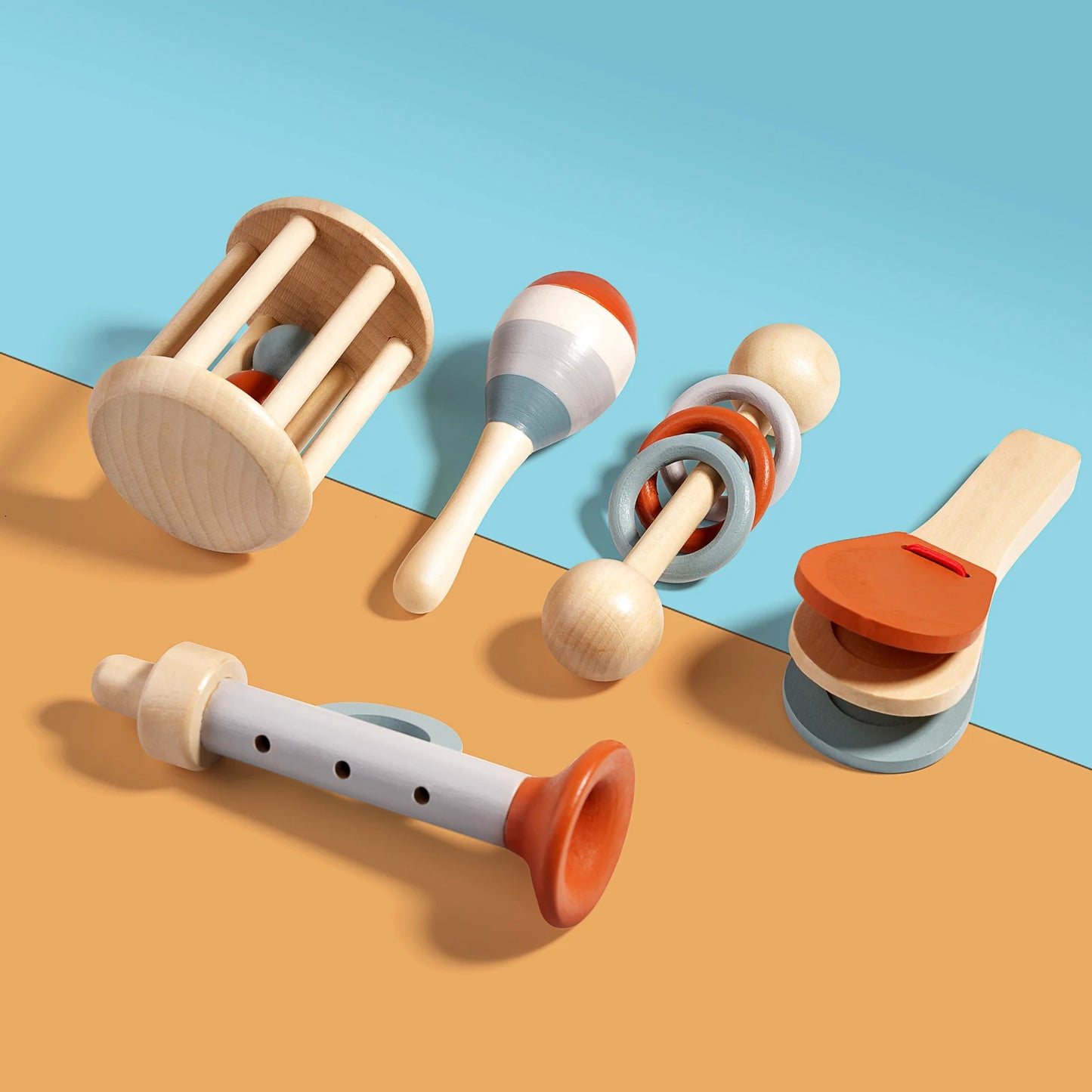 Wooden Baby Handheld Bell Toy – Soothing & Educational Gift