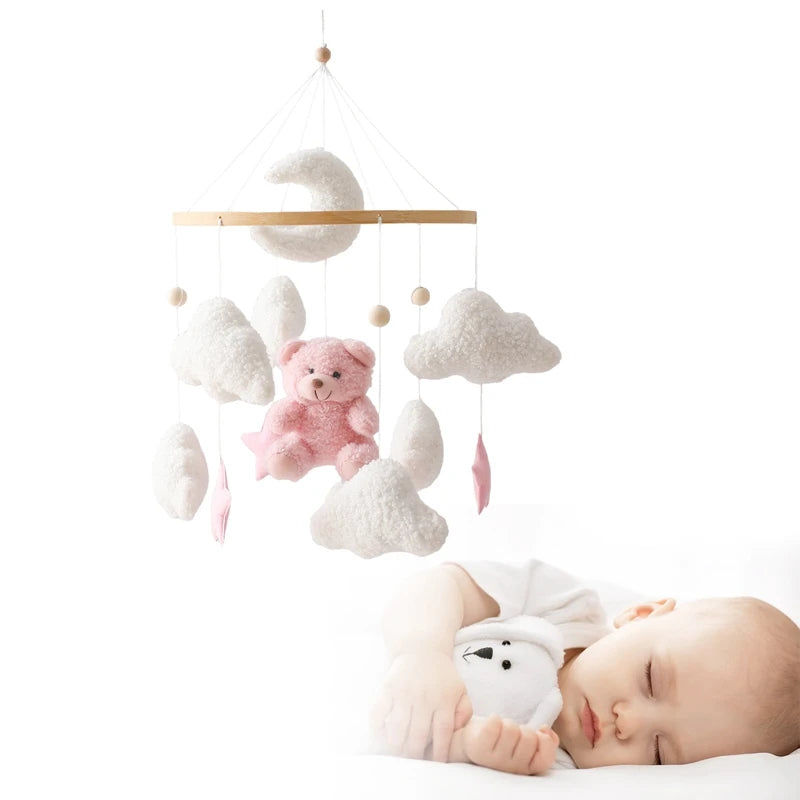 Baby Crib Mobile Rattle Toy – Pink Teddy Bear