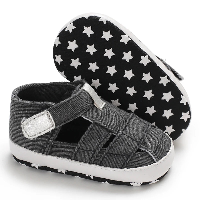 Breathable Canvas Baby Sandals – Soft Sole First Walker Shoes (Summer)