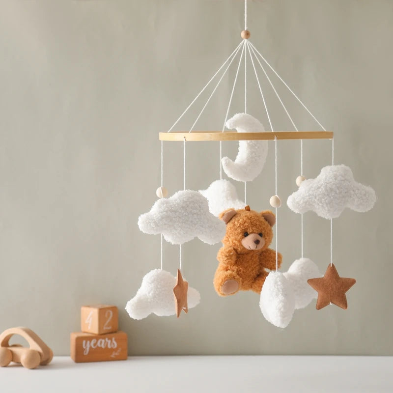 Baby Crib Mobile Rattle Toy – Pink Teddy Bear