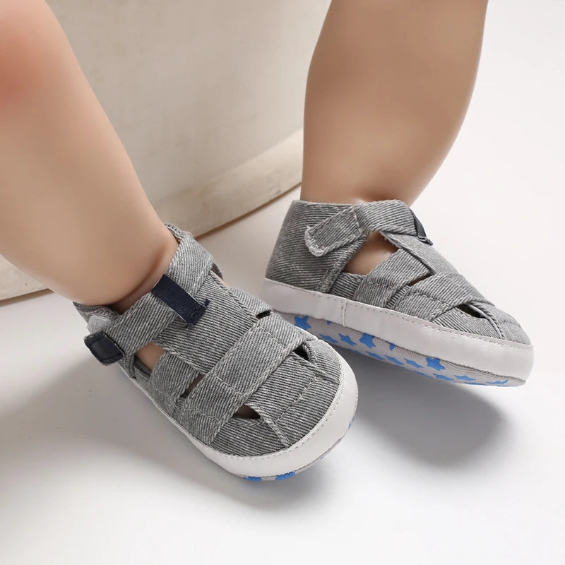 Breathable Canvas Baby Sandals – Soft Sole First Walker Shoes (Summer)