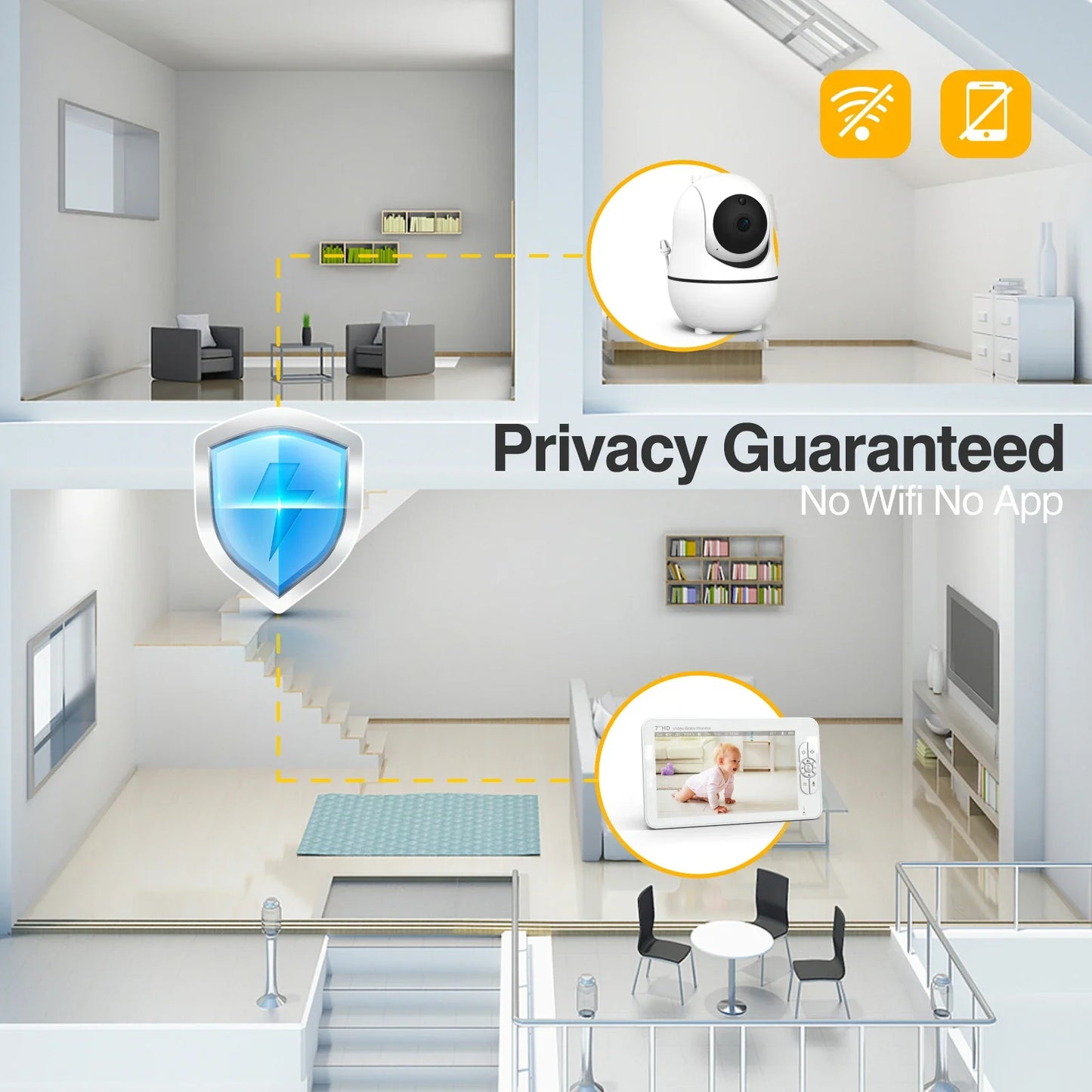 Babystar 7" HD Video Baby Monitor